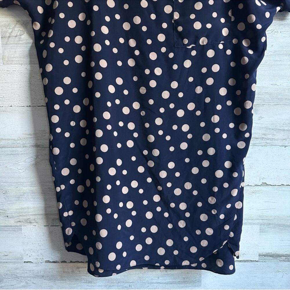 HATCH Navy Blue Polka Dot Maternity Short Sleeve Blouse Button Back Small - Picture 4 of 12